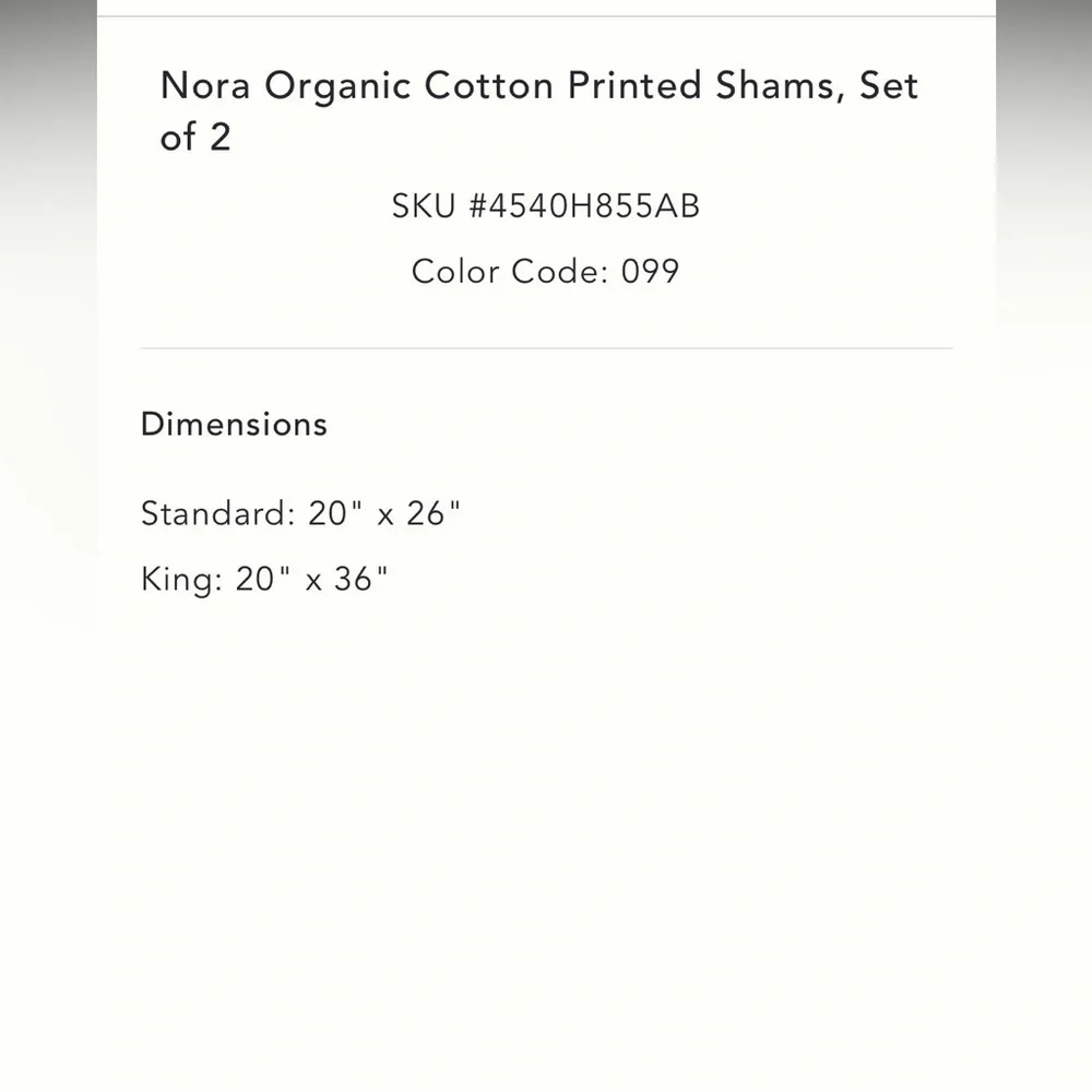 Anthropologie Nora Organic Cotton Printed King Shams NWT